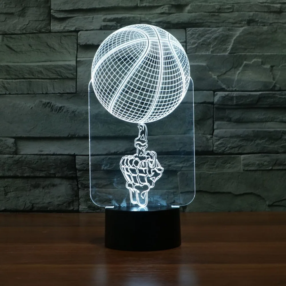 Hands On Basketball Shaped Table Lamp For Holiday Gifts Or Home Decorations 7 Color Change LED Desk Light | Лампы и освещение