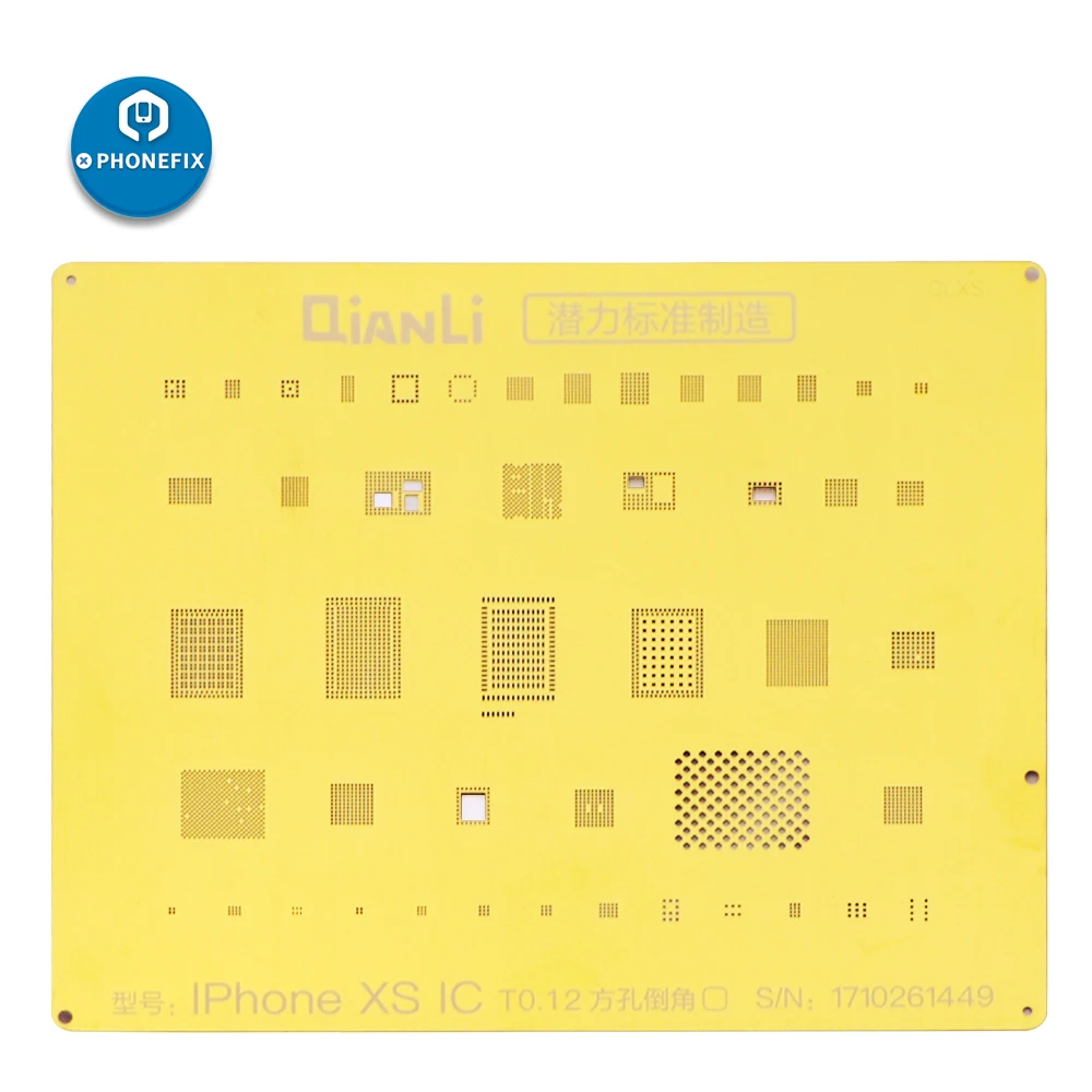 PHONEFIX QianLi Golden BGA Reballing Stencil Template 2D Steel Mesh for iPhone 6 7 8 XS NAND CPU Motherboard Soldering Repair
PHONEFIX QianLi Golden BGA Reballing Stencil Template 2D Steel Mesh for iPhone 6 7 8 XS NAND CPU Motherboard Soldering Repair