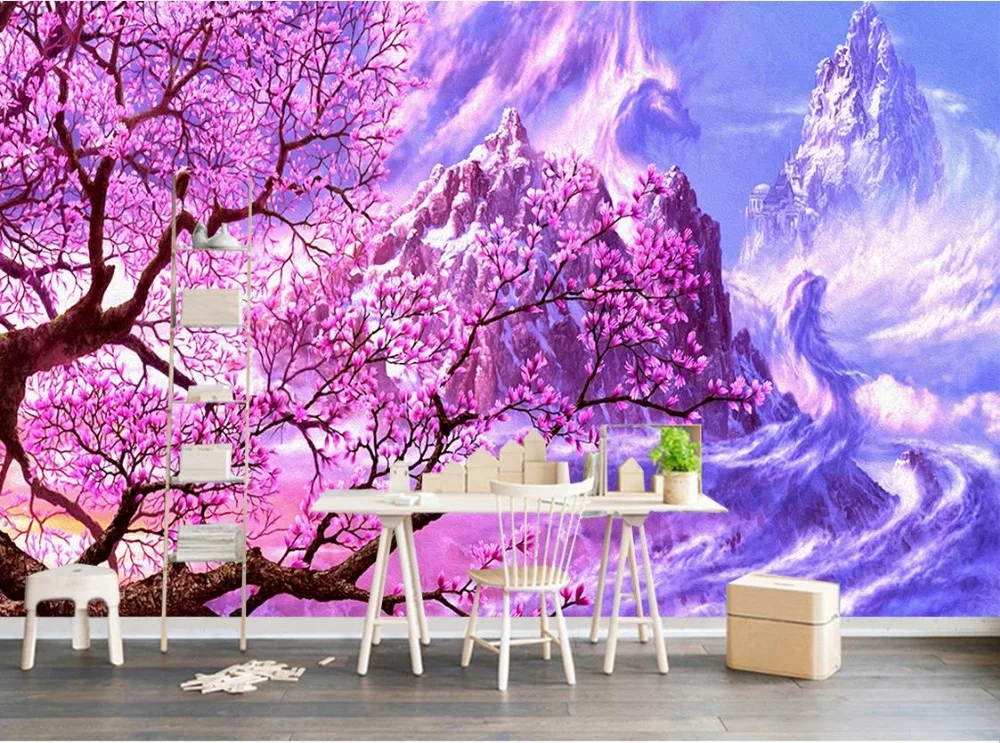 custom background wallpapers beautiful flower tree snowy mountain scenery 3d wallpaper living room 3d stereoscopic wallpaper background wallpaper 3d wallpaper3d stereoscopic wallpaper aliexpress