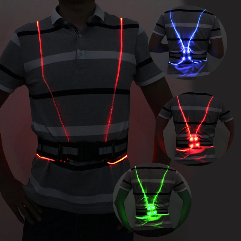 Universal Unisex angel wing Visibility Security LED fiber optic night running riding Cycling vest color luminous reflective vest
Universal Unisex angel wing Visibility Security LED fiber optic night running riding Cycling vest color luminous reflective vest