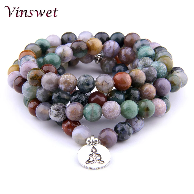 Vinswet Natural Inaid Agat beaded Bracelet Tibetan Buddhist 108 Prayer Beads Necklace Mala Prayer Bracelet for Meditation
Vinswet Natural Inaid Agat beaded Bracelet Tibetan Buddhist 108 Prayer Beads Necklace Mala Prayer Bracelet for Meditation