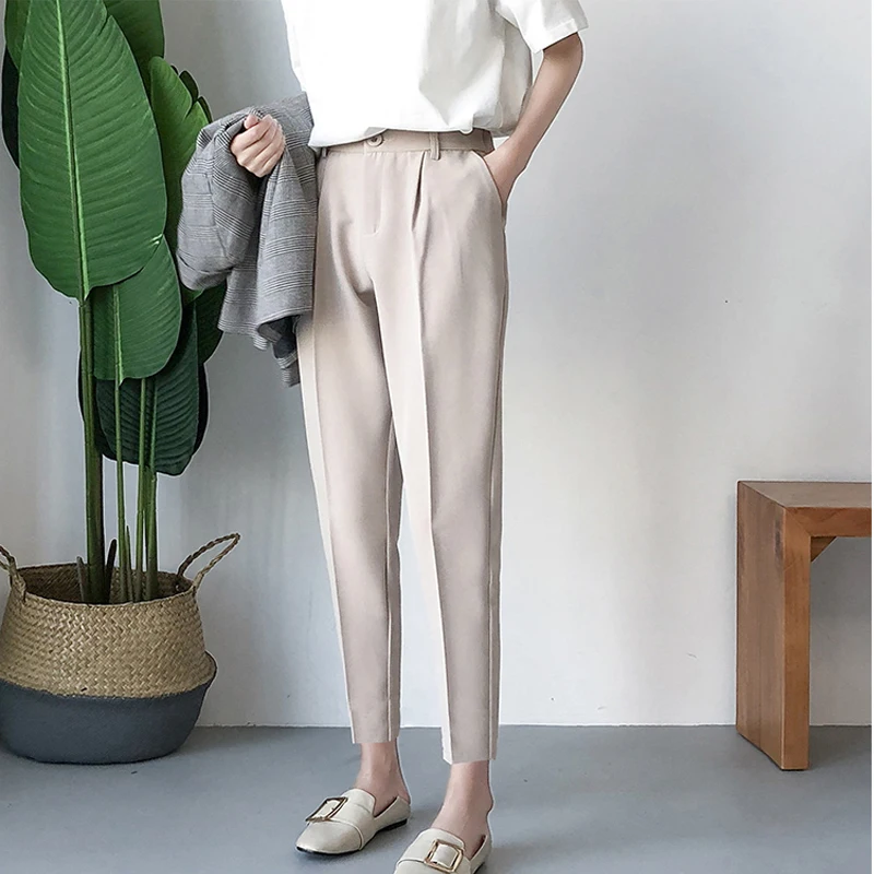 Office Lady High Waist Harem Pants Casual Women Ankle Length Trousers Female Loose Zipper Pocket Korean Style Pants
Office Lady High Waist Harem Pants Casual Women Ankle Length Trousers Female Loose Zipper Pocket Korean Style Pants