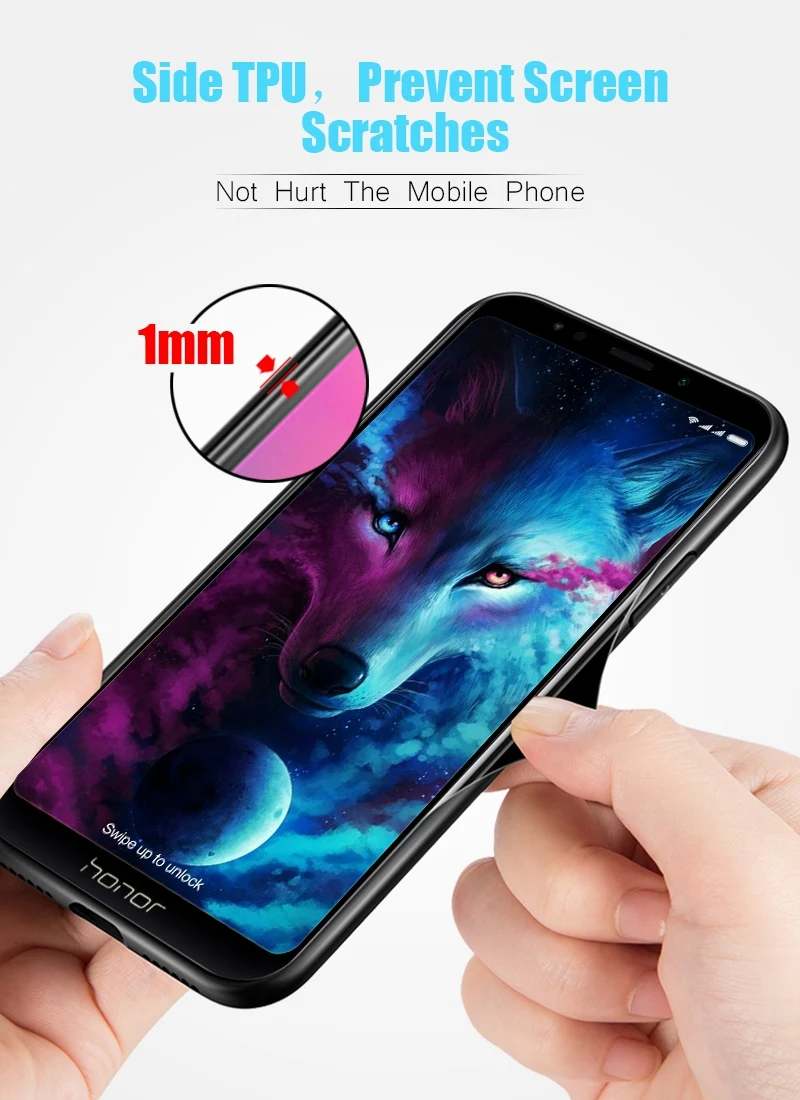 Hisomone Animal Tempered Glass Case For Huawei P20 Lite Pro Mate 10 Lite P Smart Enjoy 7S Pattern Case On Honor 9 Lite 9 10