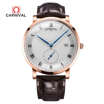 Carneval Uhr Männer Schweiz luxus mark Reloj Hombre Lederband Mechanische Uhren Uhr Wasserdicht Calender Armbanduhr
Carneval Uhr Männer Schweiz luxus mark Reloj Hombre Lederband Mechanische Uhren Uhr Wasserdicht Calender Armbanduhr