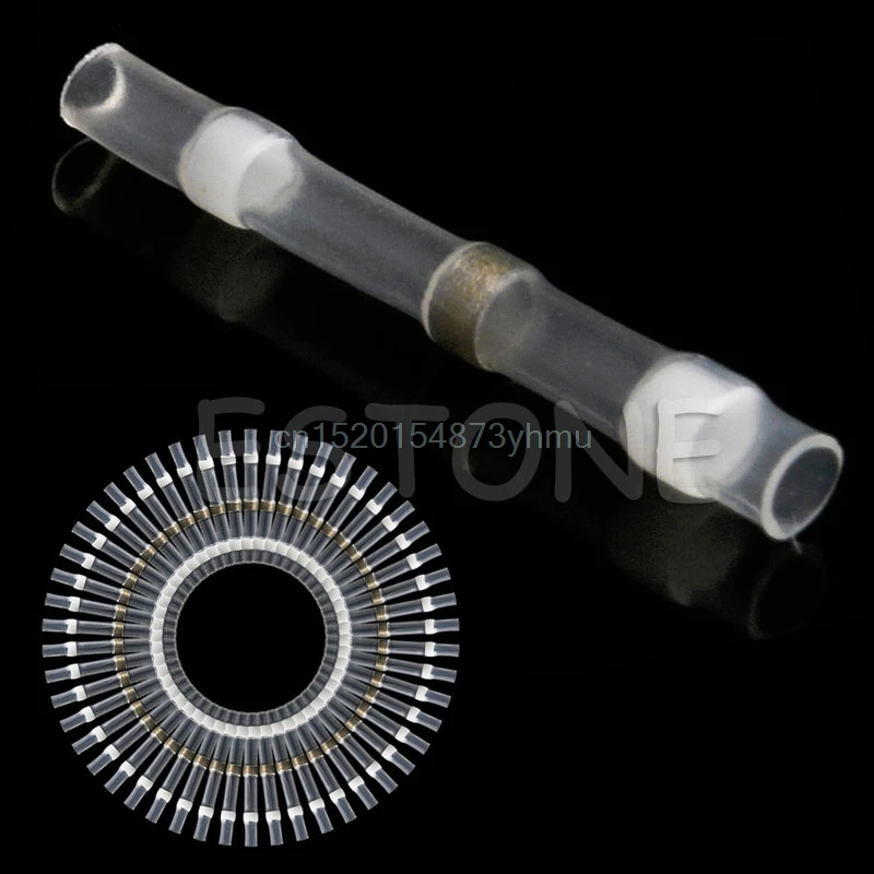 New cable sleeves 50Pcs Waterproof Solder Sleeve Heat Shrink Butt Wire Splice Connector 26-24AWG
New cable sleeves 50Pcs Waterproof Solder Sleeve Heat Shrink Butt Wire Splice Connector 26-24AWG