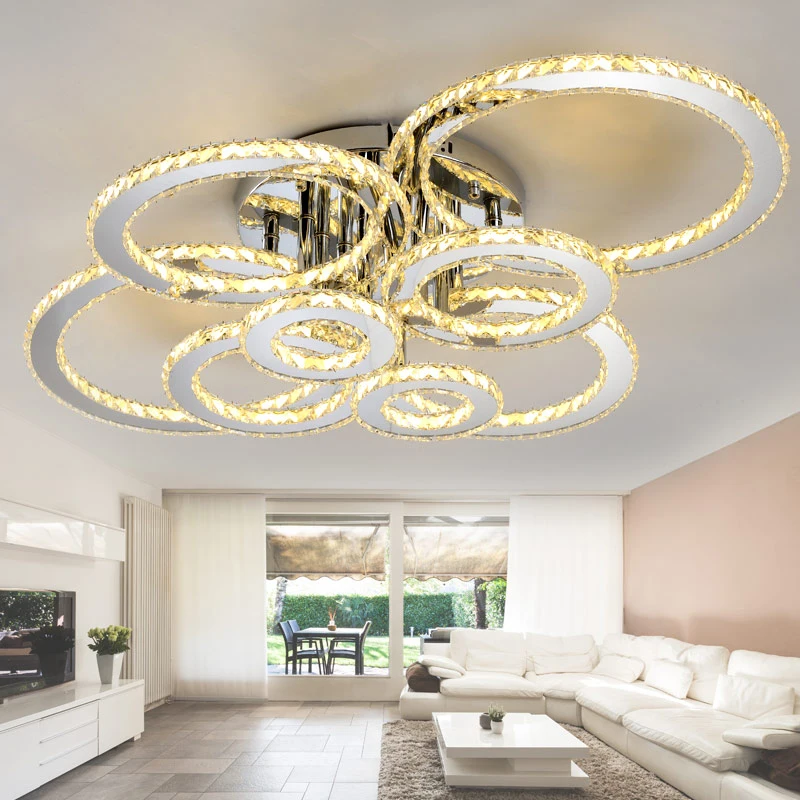 Stainless steel LED Modern Ceiling Lights crystal Ceiling Lamp for living room dining room lamparas de techo avize led lamp
Stainless steel LED Modern Ceiling Lights crystal Ceiling Lamp for living room dining room lamparas de techo avize led lamp
