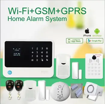 433mhz G90B GSM WIFI Alarm System IOS/Android APP control wireless door sensors /RFID keypad arm disarm/smoke sensor
433mhz G90B GSM WIFI Alarm System IOS/Android APP control wireless door sensors /RFID keypad arm disarm/smoke sensor