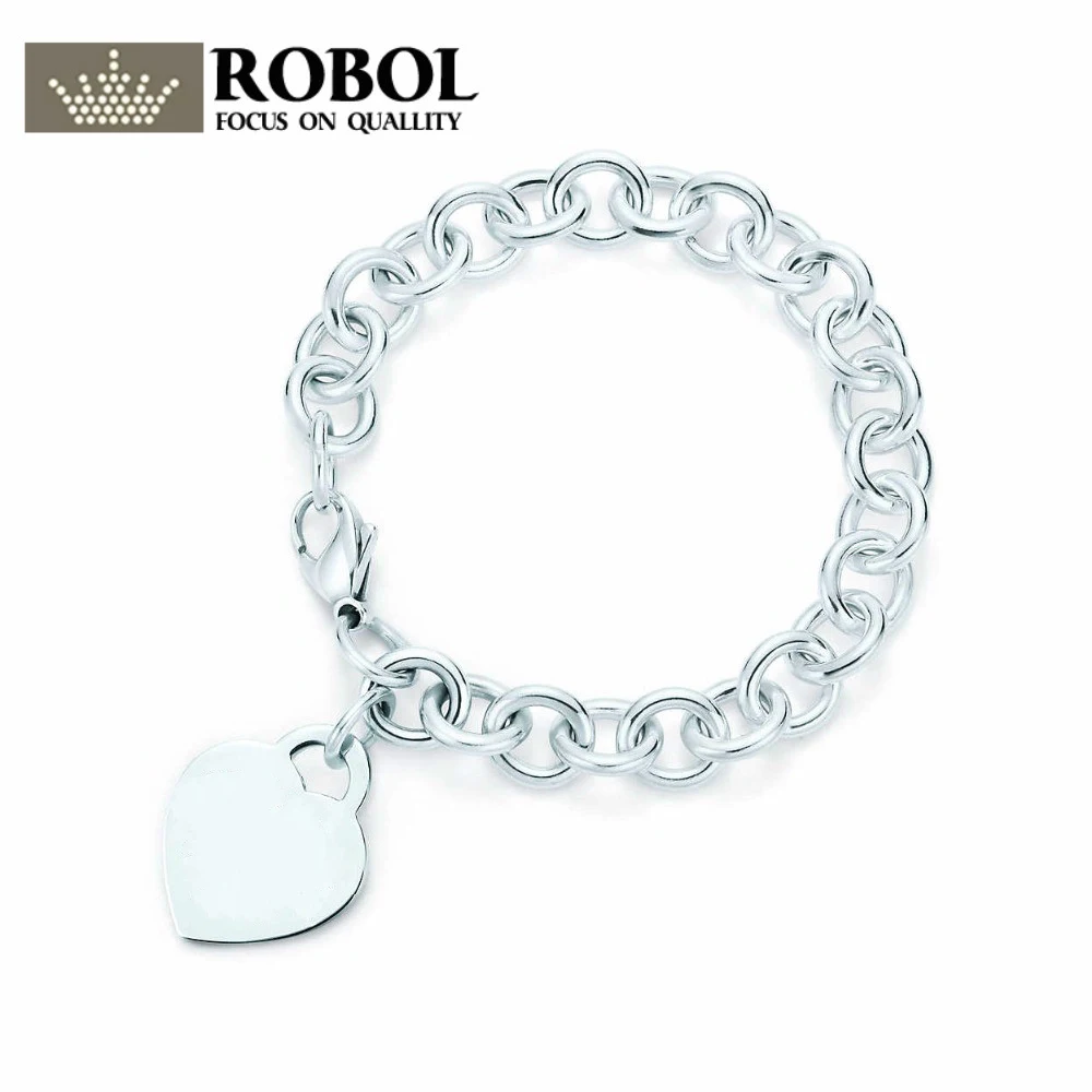 ROBOL 100% Heart-Shaped Lock Bracelet Sterling Silver Gift Jewelry Fashion Bracelet Factory Outlets TIFF Bracelet Copy Jewel
ROBOL 100% Heart-Shaped Lock Bracelet Sterling Silver Gift Jewelry Fashion Bracelet Factory Outlets TIFF Bracelet Copy Jewel