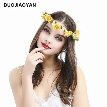 DUOJIAOYAN Bohemian Vine Adjustable Yarn Garland Sweet Hair Band Accessories For Bride Bridesmaid Floral Headpiece Flower Crown
DUOJIAOYAN Bohemian Vine Adjustable Yarn Garland Sweet Hair Band Accessories For Bride Bridesmaid Floral Headpiece Flower Crown