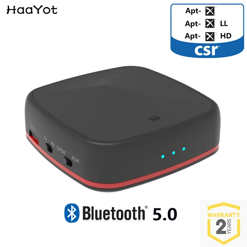 HAAYOT Bluetooth 5.0 CSR8675 Transmitter Wireless Audio Receiver Aptx HD Receptor with Digital Optical Toslink/SPDIF/AUX Adapter
HAAYOT Bluetooth 5.0 CSR8675 Transmitter Wireless Audio Receiver Aptx HD Receptor with Digital Optical Toslink/SPDIF/AUX Adapter
