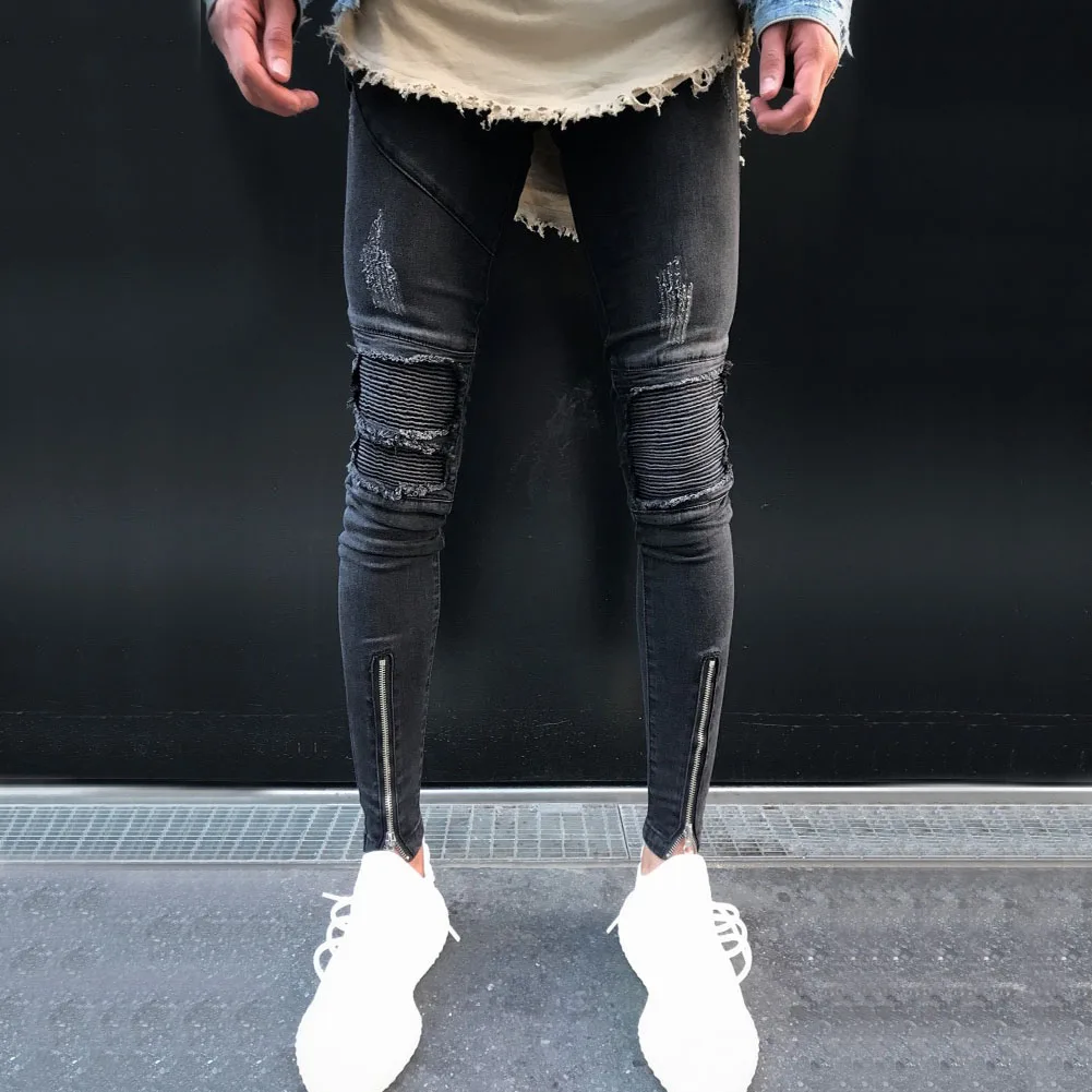 Helisopus Punk Style Distressed Jeans Men Slim Denim Straight Skinny Jeans men Streetwear Ripped Zipper Men's Denim Pants
Helisopus Punk Style Distressed Jeans Men Slim Denim Straight Skinny Jeans men Streetwear Ripped Zipper Men's Denim Pants