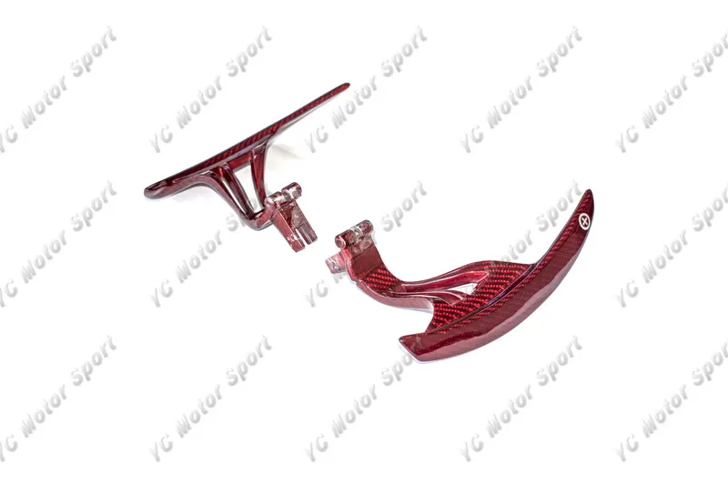 2008-2015 Nissan R35 GTR CBA DBA Lenthened Shift Paddle Red Kevlar Twill Weave Glossy Finish (5)