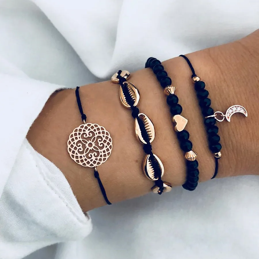 DIEZI Bohemian Flower Moon Charm Black Beaded Bracelets Sets For Women Fashion Chain Strand Bracelets Bangles Jewelry Gifts
DIEZI Bohemian Flower Moon Charm Black Beaded Bracelets Sets For Women Fashion Chain Strand Bracelets Bangles Jewelry Gifts