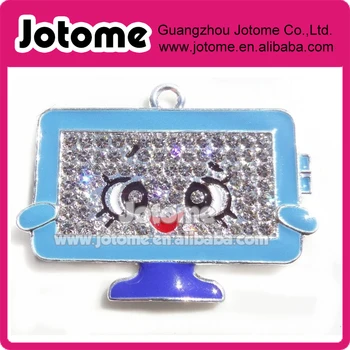 42mm*38mm Rhinestone and Enamel Pendant, Computer Inspired rhinestone pendant
42mm*38mm Rhinestone and Enamel Pendant, Computer Inspired rhinestone pendant