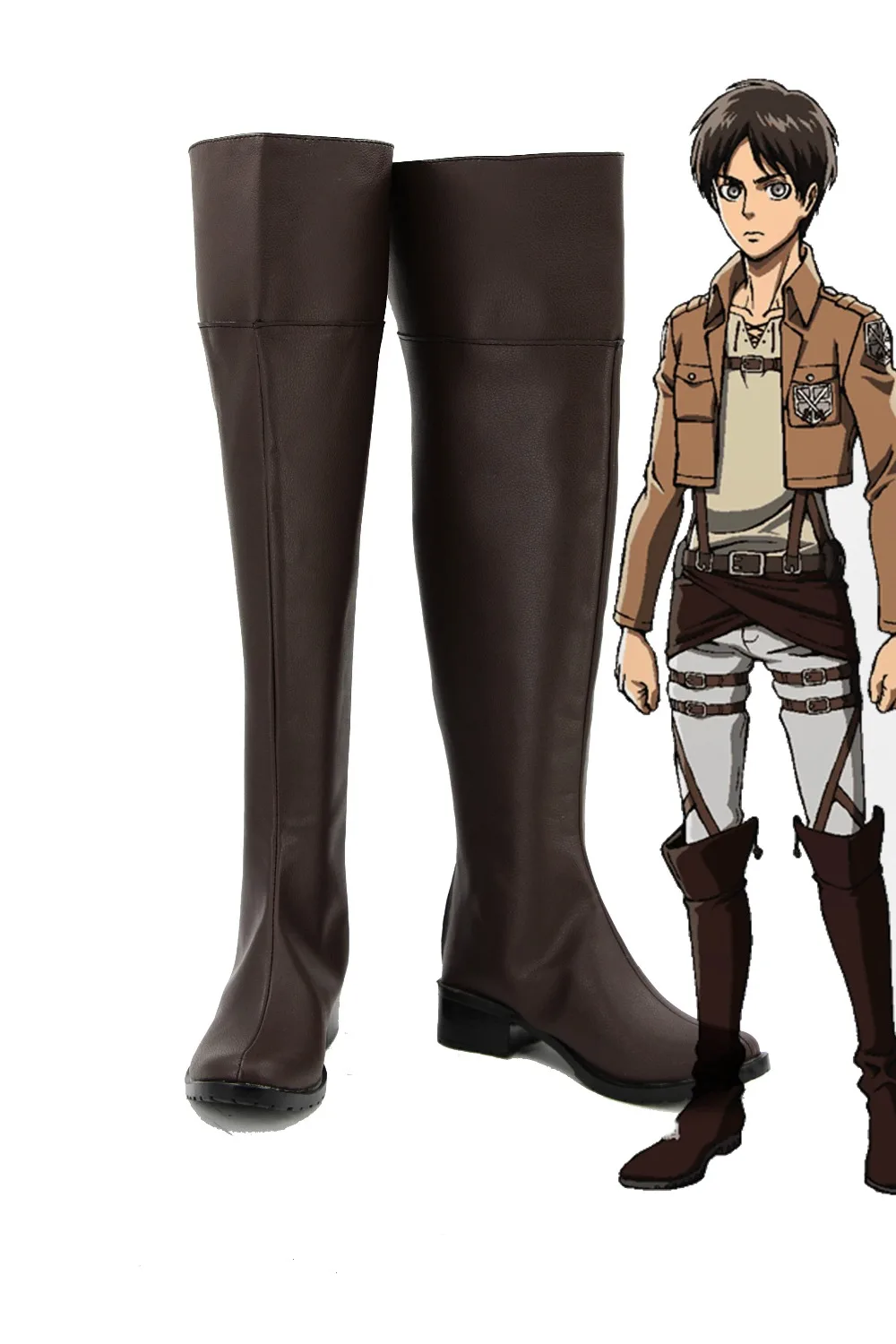 Ботинки для косплея Attack on Titan цвет коричневый черный Bota Shingeki no Kyojin Eren Jaeger Ackerman