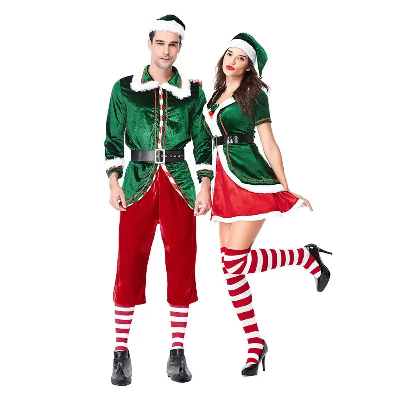 Women Men Sexy Christmas Green Elf Santa Claus Cosplay Costume Adults Couples Garment Carnival Party Supplies
Women Men Sexy Christmas Green Elf Santa Claus Cosplay Costume Adults Couples Garment Carnival Party Supplies