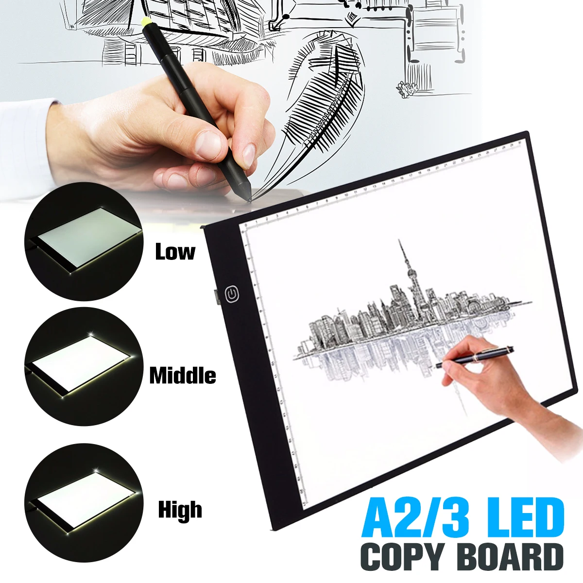 A2 A3 Digital Tablet LED Light Box Artist Thin Stencil Drawing Board Panel Pad For Tracer Copy With Stepless Brightness Control
A2 A3 Digital Tablet LED Light Box Artist Thin Stencil Drawing Board Panel Pad For Tracer Copy With Stepless Brightness Control