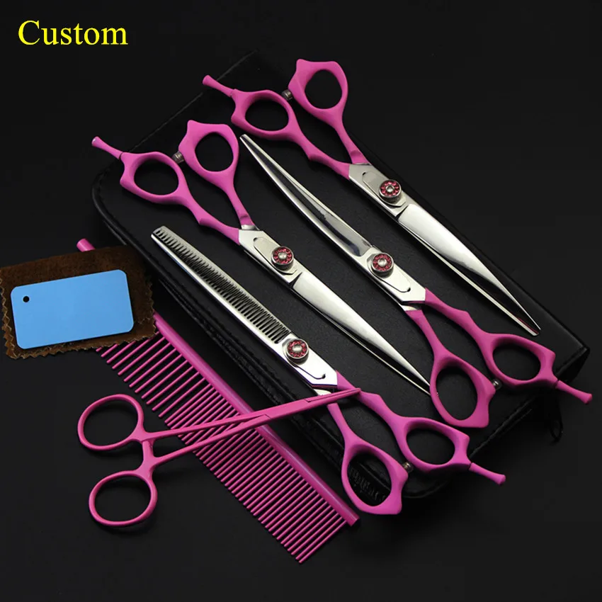 Custom 6 kit Professional japan 440c 7 inch Pet cutting shears dog grooming hair scissors thinning barber hairdressing scissors
Custom 6 kit Professional japan 440c 7 inch Pet cutting shears dog grooming hair scissors thinning barber hairdressing scissors