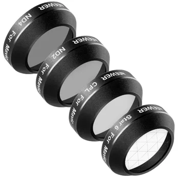 Neewer Multi-coated 4 Pieces Filter Kit for DJI Mavic Pro Drone Quadcopter Includes: CPL, ND2, ND4 and 6-Point Star Filter
Neewer Multi-coated 4 Pieces Filter Kit for DJI Mavic Pro Drone Quadcopter Includes: CPL, ND2, ND4 and 6-Point Star Filter