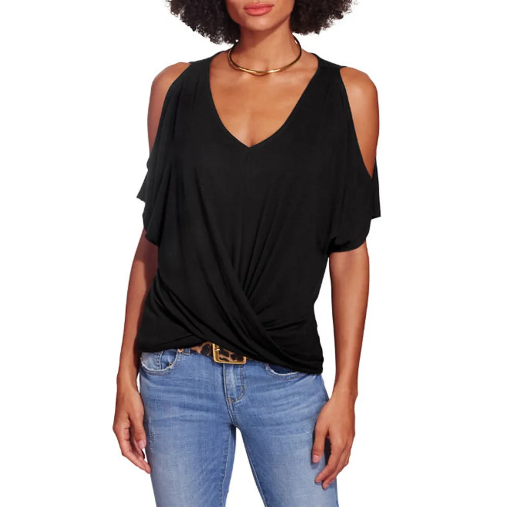 MUQGEW Summer women blouses 2019 Women Cold Shoulder Shirts Casual Solid V-Neck Strapless Short sleeves Top Shirt Blouse
MUQGEW Summer women blouses 2019 Women Cold Shoulder Shirts Casual Solid V-Neck Strapless Short sleeves Top Shirt Blouse