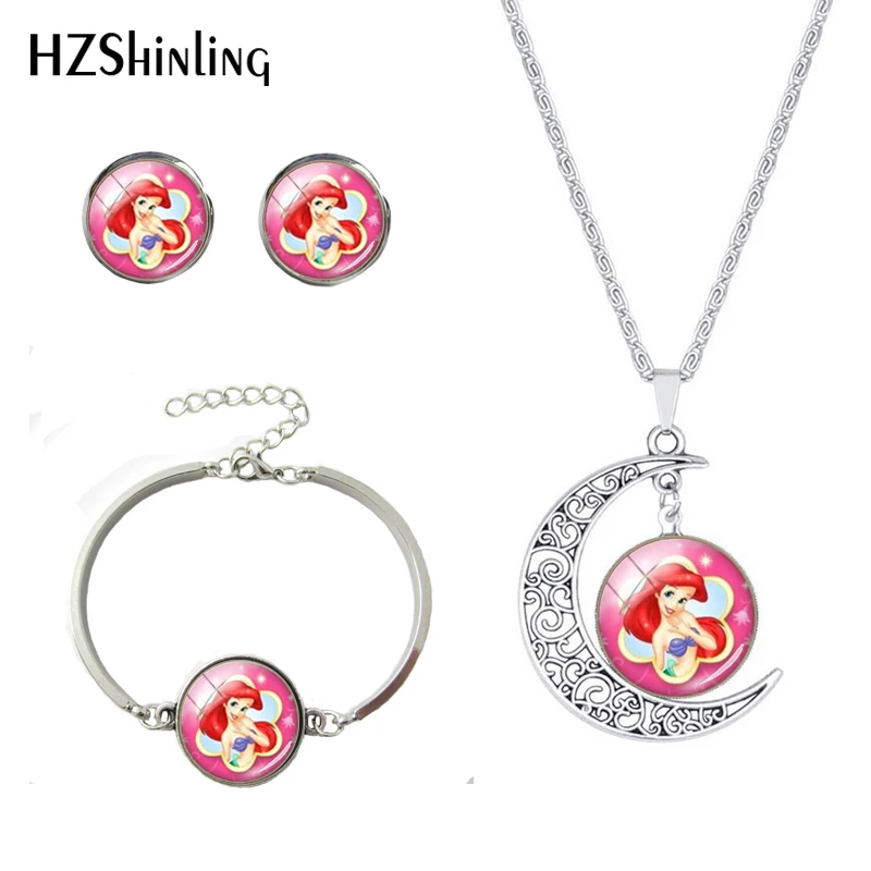 Charming Women Necklace Earrings Bracelet Jewelry Set Glass Cabochon Beauty Princess Ariel Snow White Pendants Earrings Sets
Charming Women Necklace Earrings Bracelet Jewelry Set Glass Cabochon Beauty Princess Ariel Snow White Pendants Earrings Sets