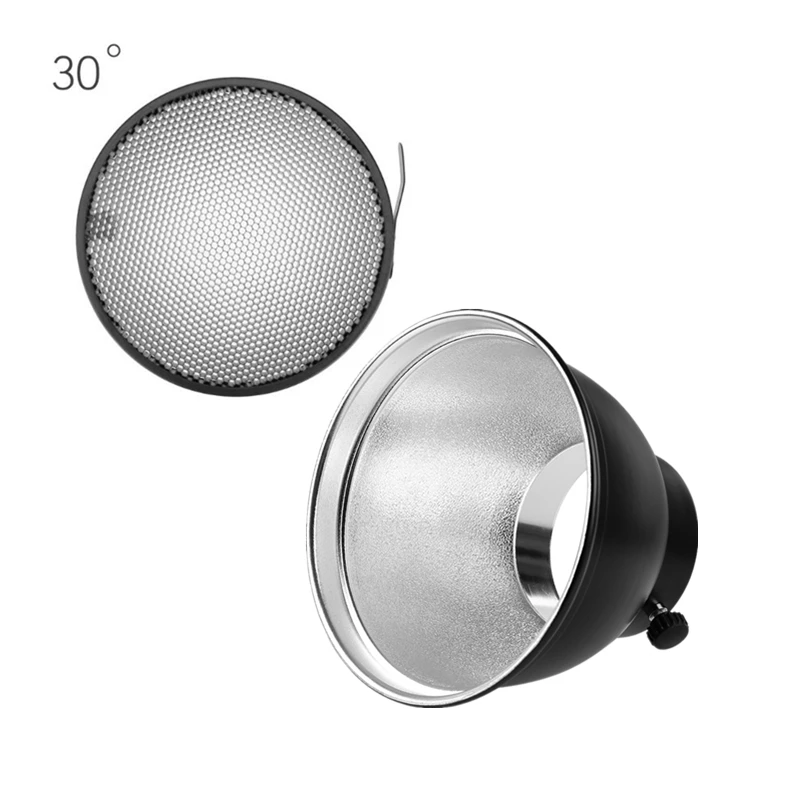 7" Standard Reflector Diffuser Lamp Shade Dish with 30 Degree Honeycomb Grid for Bowens Mount Studio Strobe Flash Speedlite
7" Standard Reflector Diffuser Lamp Shade Dish with 30 Degree Honeycomb Grid for Bowens Mount Studio Strobe Flash Speedlite