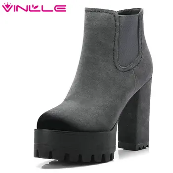 VINLLE 2020 Women Ankle Boots Synthetic Sexy Women Shoes Platform Square High Heel Winter Shoes Women Boots Big Size 34-42
VINLLE 2020 Women Ankle Boots Synthetic Sexy Women Shoes Platform Square High Heel Winter Shoes Women Boots Big Size 34-42