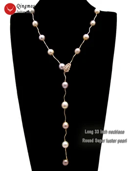Qingmos Rose Gold Natural Round 11-12mm Purple Edison Pearl 33" Necklace And Bracelet Set For Women & Jewelry Gift Box-ne6452
Qingmos Rose Gold Natural Round 11-12mm Purple Edison Pearl 33" Necklace And Bracelet Set For Women & Jewelry Gift Box-ne6452