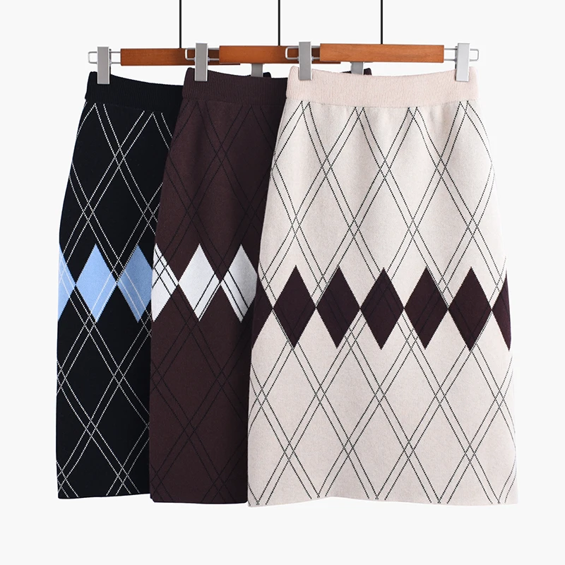 Harajuku Plaid A-line Skirt Winter Knit Slim Skirts Womens High Elastic Vintage Sexy Skirt jupe femme faldas mujer moda Korean
Harajuku Plaid A-line Skirt Winter Knit Slim Skirts Womens High Elastic Vintage Sexy Skirt jupe femme faldas mujer moda Korean