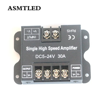 High Quality DC 5V 12V 24V 30A Single High Speed Amplifier Data Signal Repeater 1CH 1 Channel Dimmer LED Strip Power Amplifier 
High Quality DC 5V 12V 24V 30A Single High Speed Amplifier Data Signal Repeater 1CH 1 Channel Dimmer LED Strip Power Amplifier