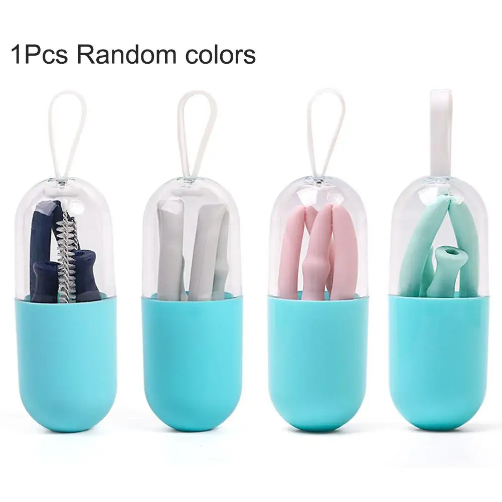 Silicone Reusable Foldable Straw Tube Travel Portable Folding Straws for Juice Milk Tea Drink with Brush Random Colors
Silicone Reusable Foldable Straw Tube Travel Portable Folding Straws for Juice Milk Tea Drink with Brush Random Colors