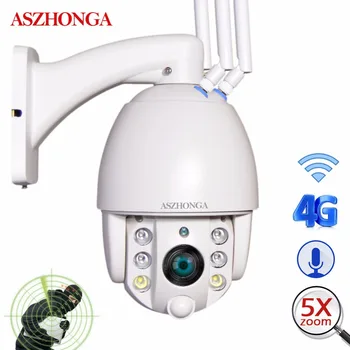 

360 Speed Dome Security IP Camera 3G 4G SIM Card 1080P 2MP HD Wireless WI-FI 5X PTZ CCTV Camner Outdoor Radar P2P IR 50M Cam