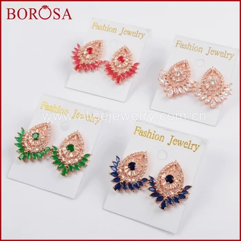 BOROSA 5Pairs Rainbow Charming Gems Earrings for Girls,CZ Micro Pave Crystal Rose Gold Stud Earrings for Women Jewelry WX795
BOROSA 5Pairs Rainbow Charming Gems Earrings for Girls,CZ Micro Pave Crystal Rose Gold Stud Earrings for Women Jewelry WX795