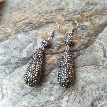 5 Pairs Teardrop Black Crystal Earrings Paved Crystal Rhinestone Beads charms Dangle Earring Handmade Zircon Jewelry ER148 
5 Pairs Teardrop Black Crystal Earrings Paved Crystal Rhinestone Beads charms Dangle Earring Handmade Zircon Jewelry ER148