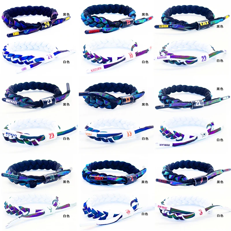 Fashion woven rope holographic reflective basketball bracelet holographic bracelet for man and women jewelry hot sale
Fashion woven rope holographic reflective basketball bracelet holographic bracelet for man and women jewelry hot sale