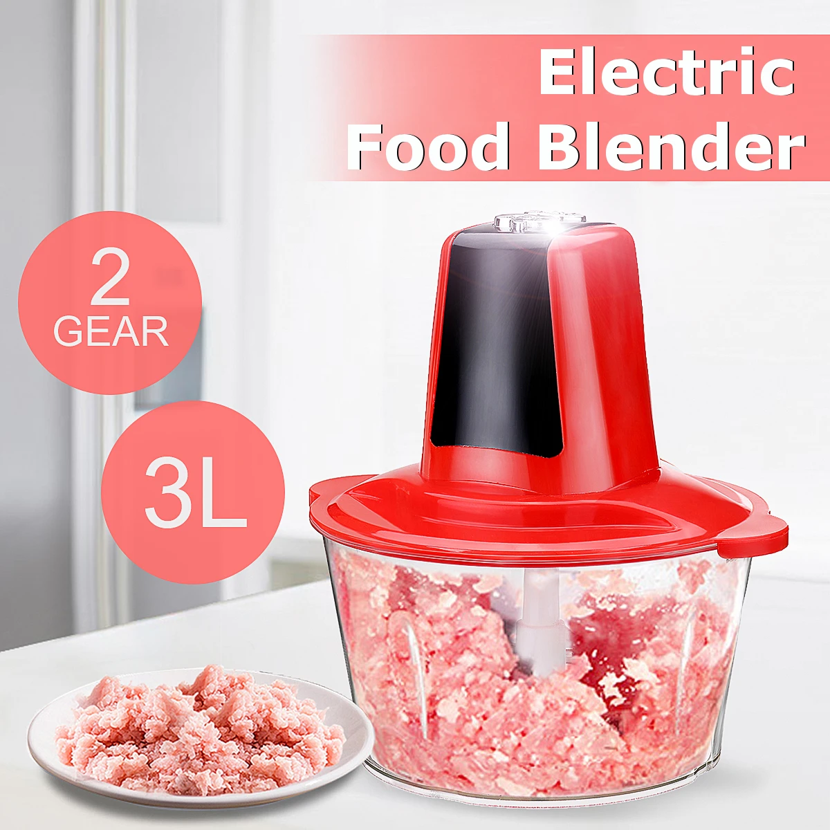 3L US 2 Pin Plug 220V 50Hz 250W Multifunctional Electric Meat Grinder Food Chopper Red Split Design Rated Working Time 20s
3L US 2 Pin Plug 220V 50Hz 250W Multifunctional Electric Meat Grinder Food Chopper Red Split Design Rated Working Time 20s