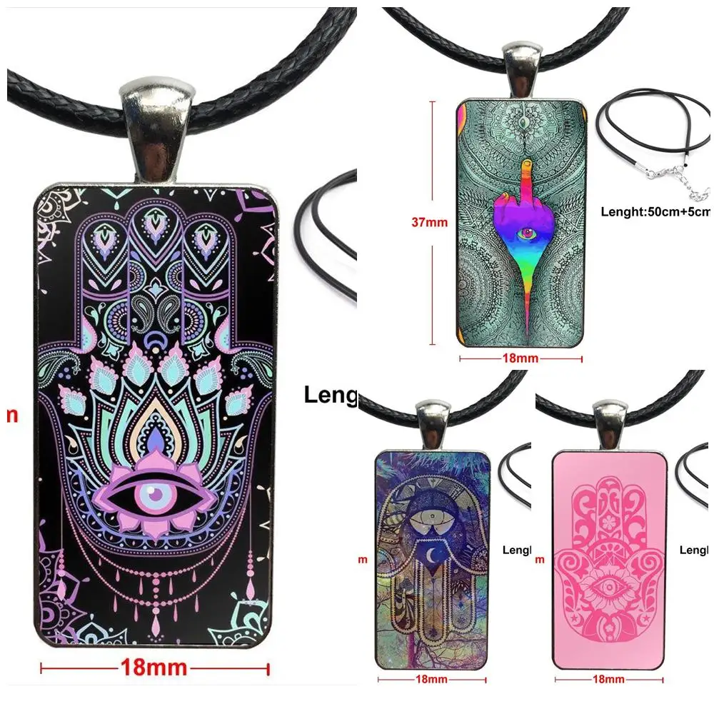 Glass Cabochon Jewelry Steel Color With Long Pendant Choker Rectangle Necklace For Unisex Hamsa Hand Of Fatima Fashion
Glass Cabochon Jewelry Steel Color With Long Pendant Choker Rectangle Necklace For Unisex Hamsa Hand Of Fatima Fashion