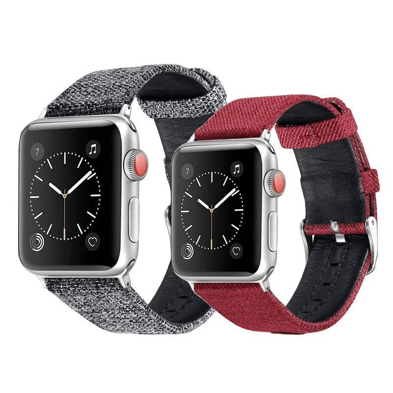 strap for apple watch 4 band 44mm 40mm 42mm 38mm correa Canvas Fabric Genuine Leather watchband for iwatch 4/3/2/1 bracelet
strap for apple watch 4 band 44mm 40mm 42mm 38mm correa Canvas Fabric Genuine Leather watchband for iwatch 4/3/2/1 bracelet