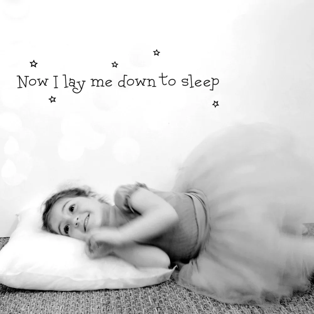 now i lay me down to sleep kids room quote wall decal diy stars