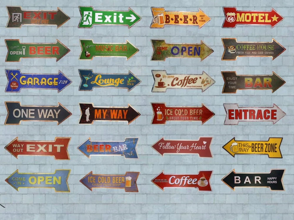 Retro Arrow poster Metal Tin Signs Exit Open Signboard Hanging Welcome Sign Garage Restaurant Bar Beer Cafe Wall Stickers Decor
Retro Arrow poster Metal Tin Signs Exit Open Signboard Hanging Welcome Sign Garage Restaurant Bar Beer Cafe Wall Stickers Decor