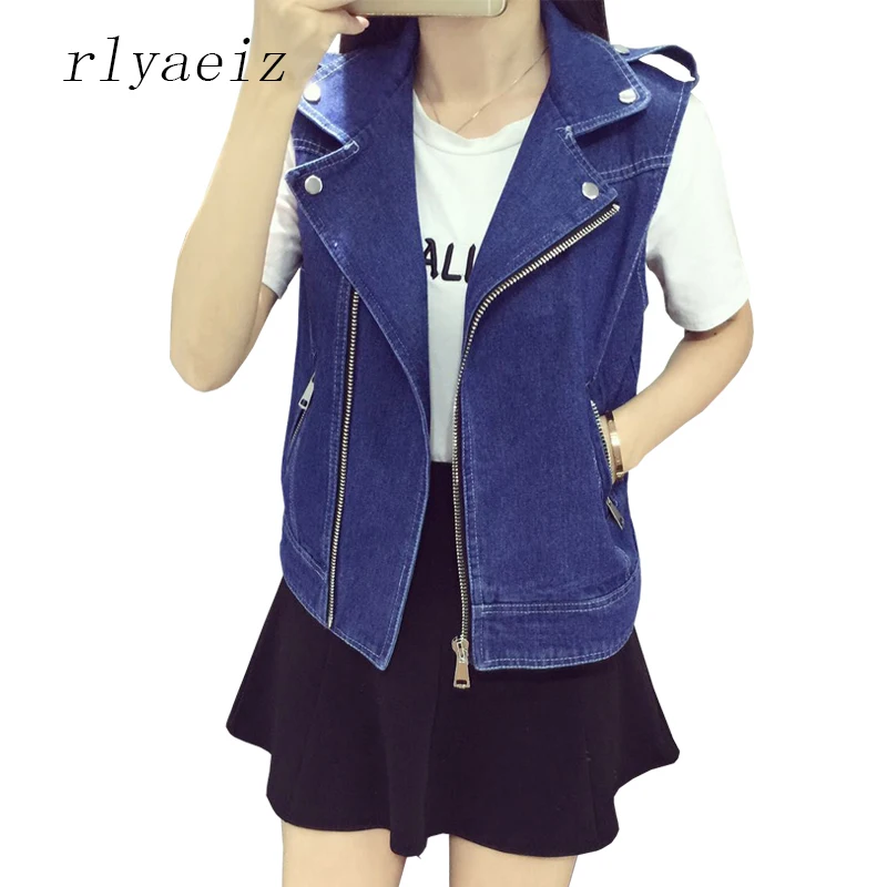 Rlyaeiz Spring Summer Short Denim Women's Vest 6XL 7XL 8XL 2018 High Street Zipper Slim Fashion Sleeveless Jeans Jackets Coats
Rlyaeiz Spring Summer Short Denim Women's Vest 6XL 7XL 8XL 2018 High Street Zipper Slim Fashion Sleeveless Jeans Jackets Coats