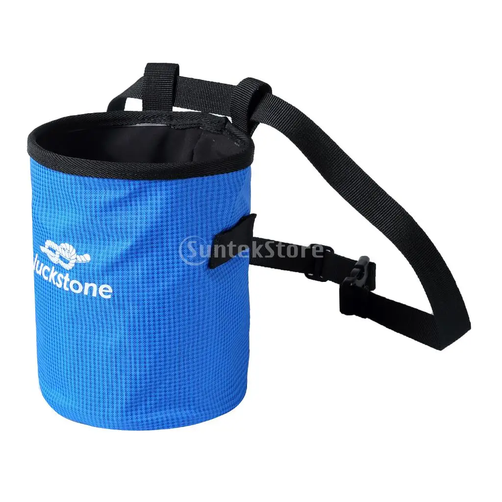 Large Gymnastics Rock Climbers Outdoor Climbing Chalk Bag with Drawstring Closure Adjustable Belt & Brush Slot