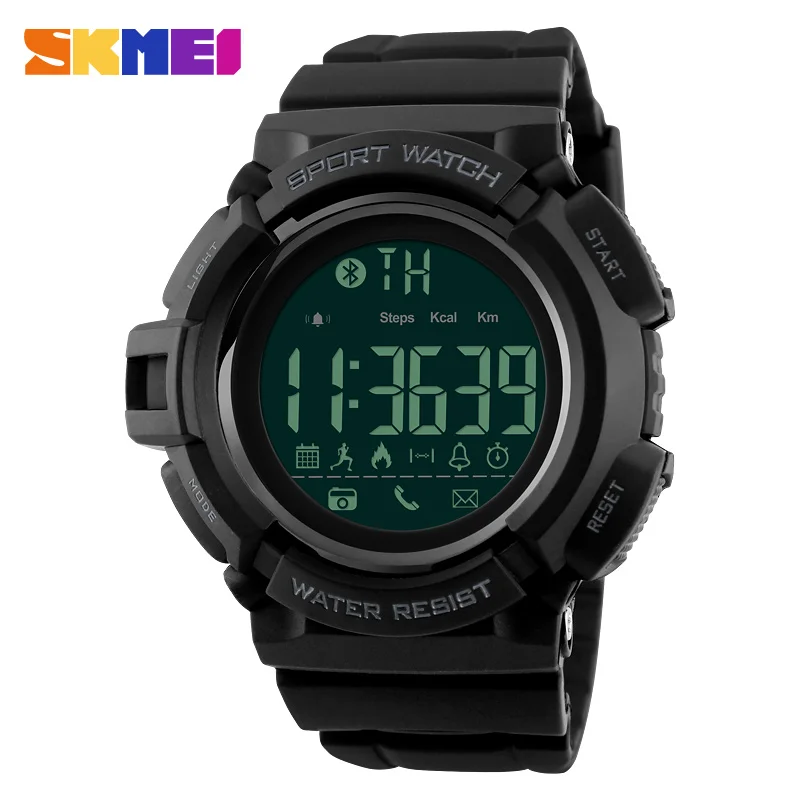 

SKMEI Bluetooth Smart Watch Men Sports Watches Pedometer Calories Chronograph Fashion 50M Waterproof Digital Wristwatches 1245