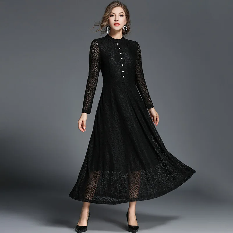 Brief Lace Button Tunic Big Swing Maxi Dress Women Elegant Vintage Sweet Sexy Office Party Beach Dress 2019 Spring Clothing
Brief Lace Button Tunic Big Swing Maxi Dress Women Elegant Vintage Sweet Sexy Office Party Beach Dress 2019 Spring Clothing