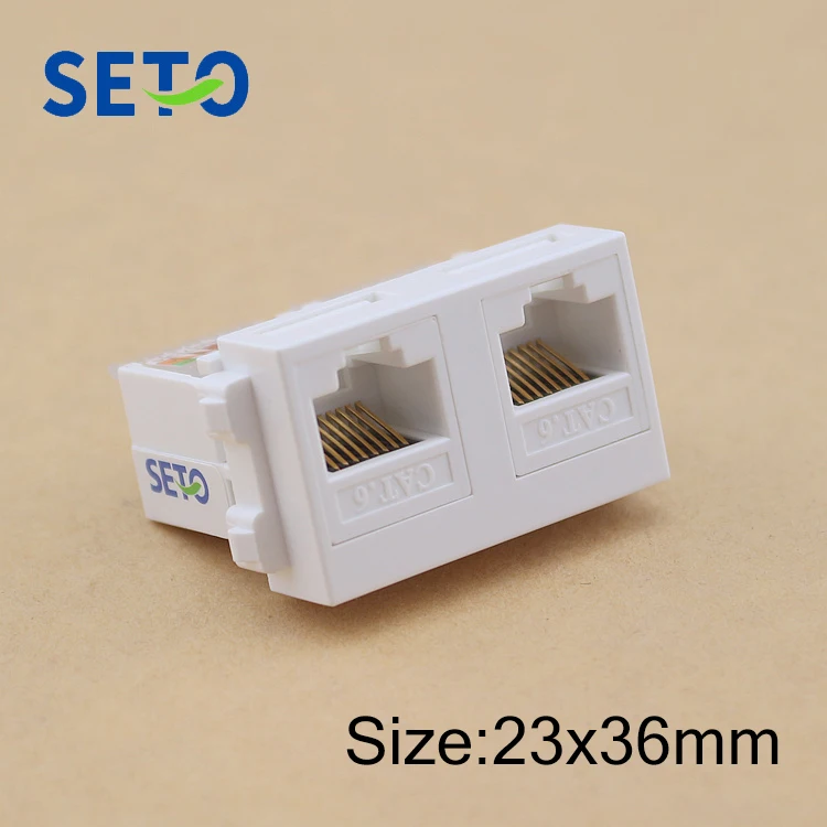 SeTo 128 Type Double RJ45 Cat6 Network Module Network Keystone For Wall Plate Socket
SeTo 128 Type Double RJ45 Cat6 Network Module Network Keystone For Wall Plate Socket