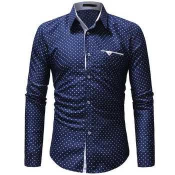 2018 New Fashion Casual Men Shirt Long Sleeve Slim Fit Shirt Men High Quality Dot Printing Print Shirts Mens Clothes
2018 New Fashion Casual Men Shirt Long Sleeve Slim Fit Shirt Men High Quality Dot Printing Print Shirts Mens Clothes