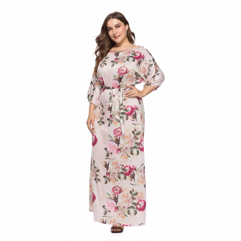 Vintage Floral Pink Big Flower Maxi Dress for Women Print Vestidos Plus Size Beach Sundress O Neck Summer Oversized Female Dress
Vintage Floral Pink Big Flower Maxi Dress for Women Print Vestidos Plus Size Beach Sundress O Neck Summer Oversized Female Dress