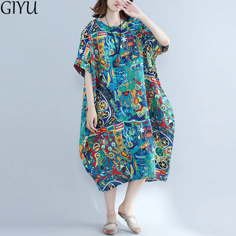 Plus Size 4XL 5XL 6XL Boho Dresses For Women Vintage Abstract Print Cotton Maxi Dress Summer New Big Swing Linen Long Dress 2019
Plus Size 4XL 5XL 6XL Boho Dresses For Women Vintage Abstract Print Cotton Maxi Dress Summer New Big Swing Linen Long Dress 2019