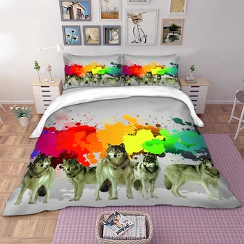 Alaska Wolf printed Duvet Cover set 100% polyester Bed linens set Twin single Queen King Sizes Bedclothes bed cover set 3pcs
Alaska Wolf printed Duvet Cover set 100% polyester Bed linens set Twin single Queen King Sizes Bedclothes bed cover set 3pcs