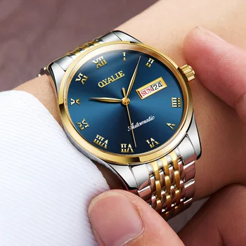 OYALIE luxury brand men's watch metal Steel automatic watch dual calendar movement mechanical business fashion men's watches new
OYALIE luxury brand men's watch metal Steel automatic watch dual calendar movement mechanical business fashion men's watches new